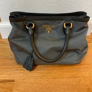 Prada Tessuto Nylon Saffiano Medium Handbag Satchel - 11.5" x 6" x 7"